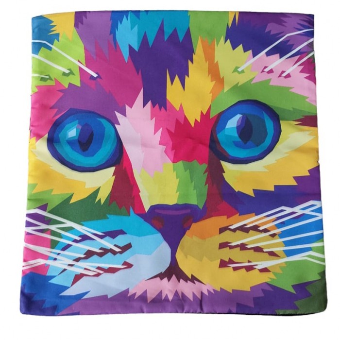 Capa de Almofada gato colorido 40x40 cm
